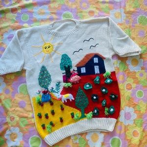 SOLD VTG 1980s Veggie Patch Sweater